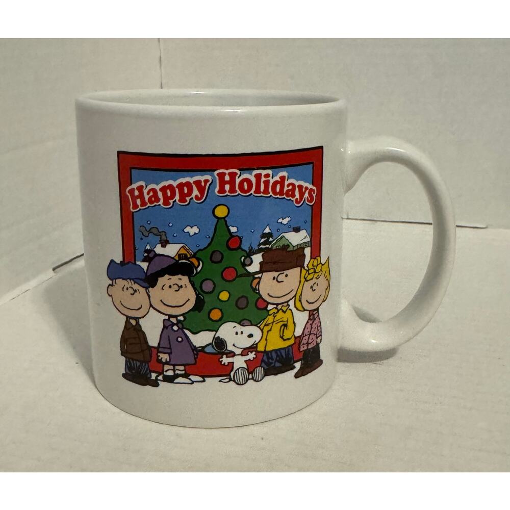 Peanuts Charlie Brown Christmas Coffee Mug Jumbo 20oz 2015 Happy Holidays Snoopy